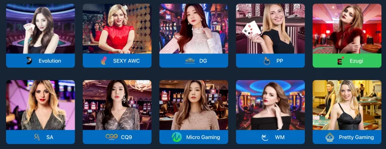 spinplus app interface showing multiple live casino tables